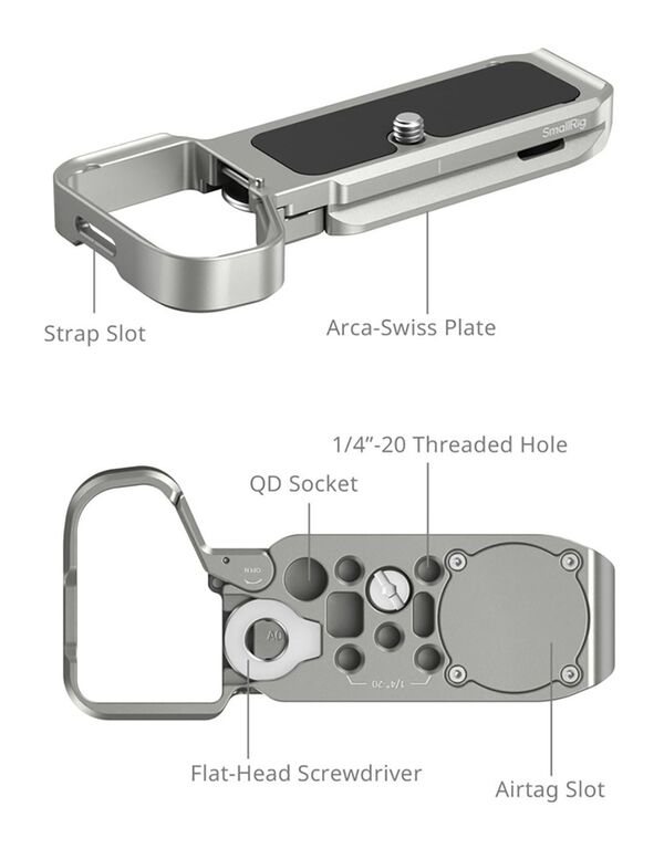 SmallRig Baseplate w/Air Tag Slot für Sony Alpha 7C II / Alpha 7CR  5482 silber