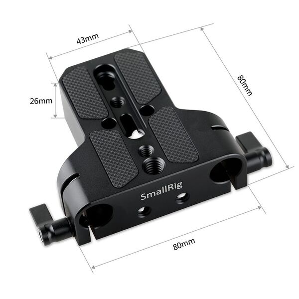 SmallRig Basisplatte mit Dual 15mm Rod Clamp 1674 