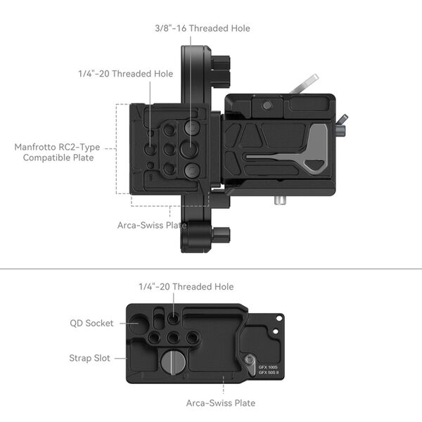 SmallRig Drehbares Horizontal- Vertikal Montageplatten-Kit  FUJIFILM GFX Series 4305