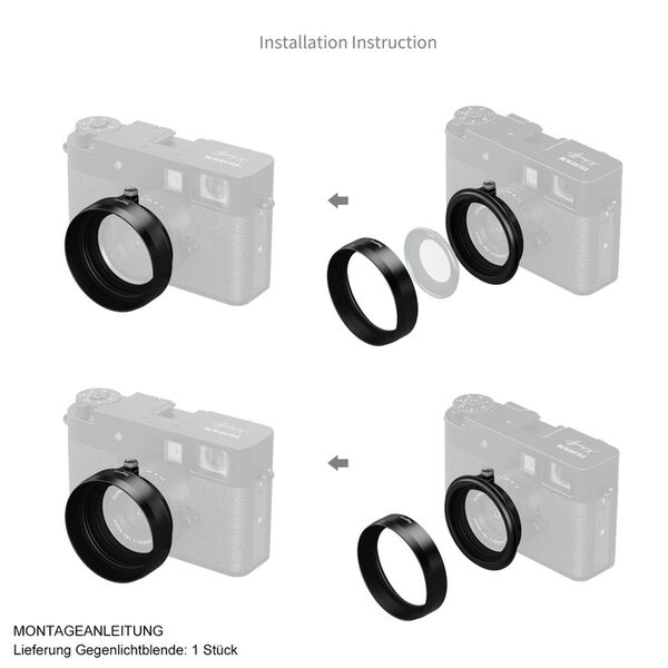 SmallRig Gegenlichtblende für FUJIFILM X half  schwarz