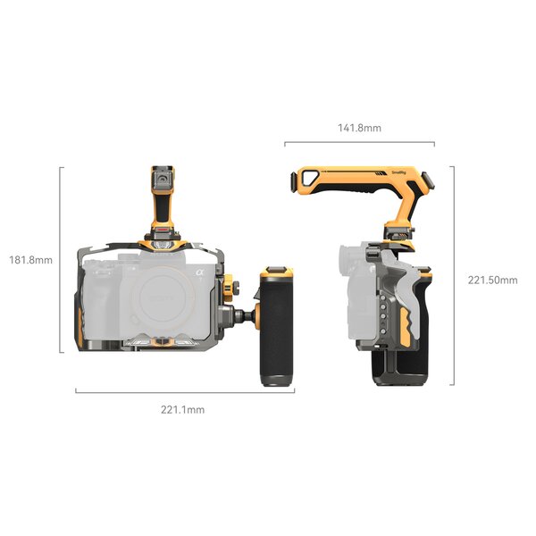 SmallRig HawkLock Quick Release Cage Kit für Sony A7R V / A7 IV / A7S III (Advanced) (BumbleBee Edition) 