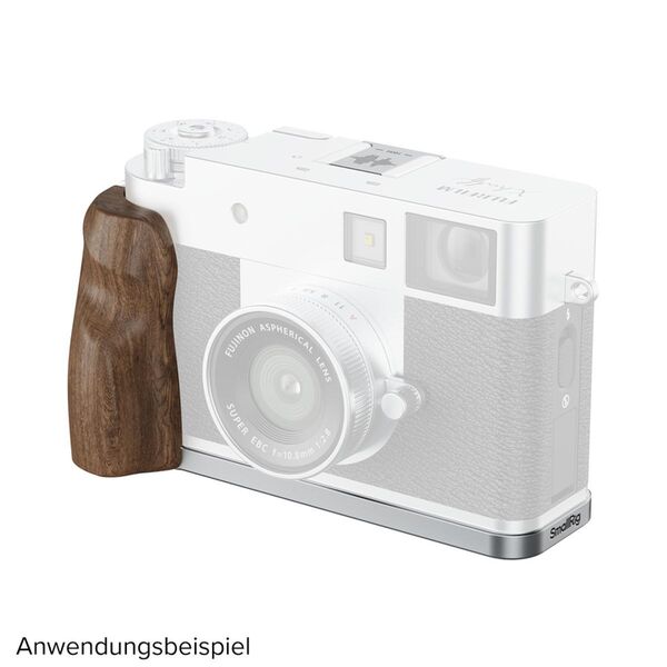 SmallRig L-förmige Montageplatte mit Holzgriff für FUJIFILM X half  silber