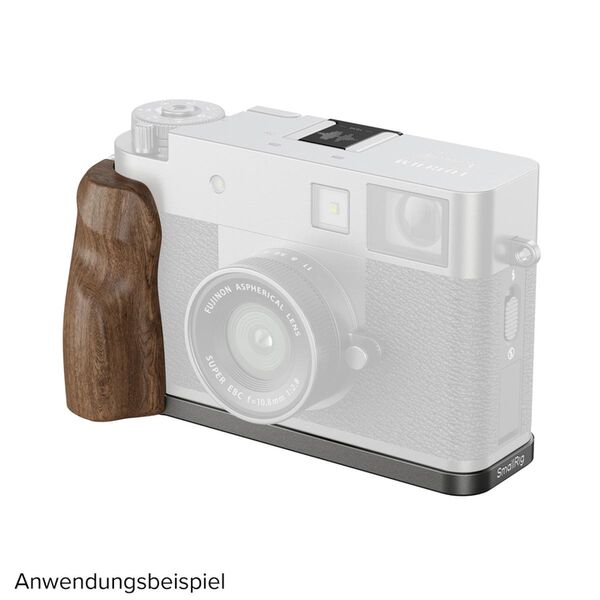 SmallRig L-förmige Montageplatte mit Holzgriff für FUJIFILM X half  Holzkohle-Silber