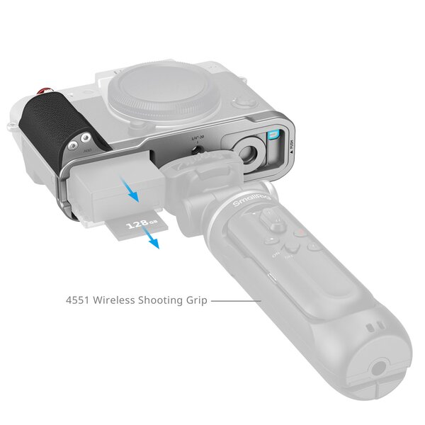 SmallRig L-förmiger Griff für FUJIFILM X-T30 III / X-T30 II / X-T30  Silikon silber