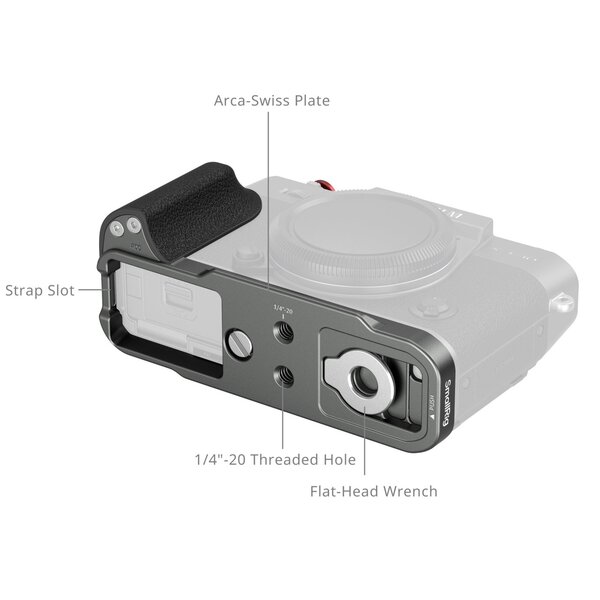 SmallRig L-förmiger Griff für FUJIFILM X-T30 III / X-T30 II / X-T30  Silikon Holzkohle-Silber