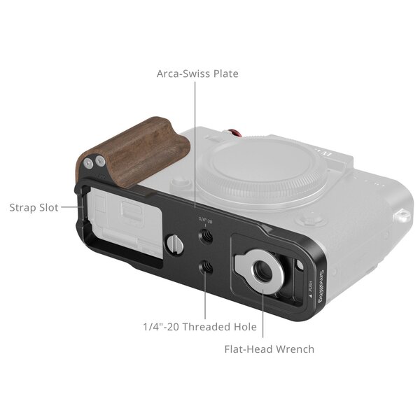 SmallRig L-förmiger Griff für FUJIFILM X-T30 III / X-T30 II / X-T30  Holz schwarz