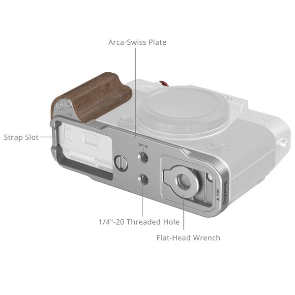 SmallRig L-förmiger Griff für FUJIFILM X-T30 III / X-T30 II / X-T30  Holz silber