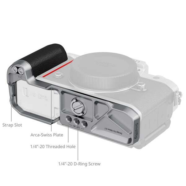 SmallRig L-förmiger Griff für Nikon Z f  Silikongriff silber