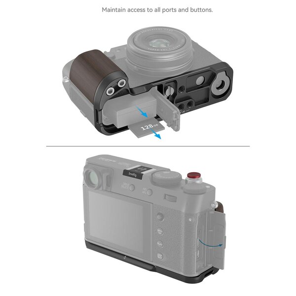SmallRig L-förmiger Holzgriff für Fujifilm X100VI und X100V  schwarz