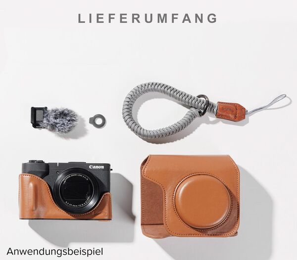 SmallRig Leder Tasche Kit für Canon PowerShot V1  braun