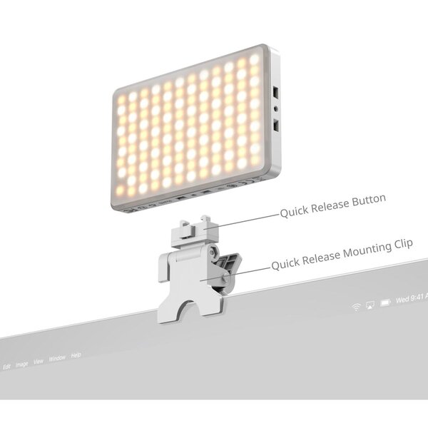 SmallRig M3 Aufsteckbares LED-Videolicht mit Clip für Handy/Laptop  weiß