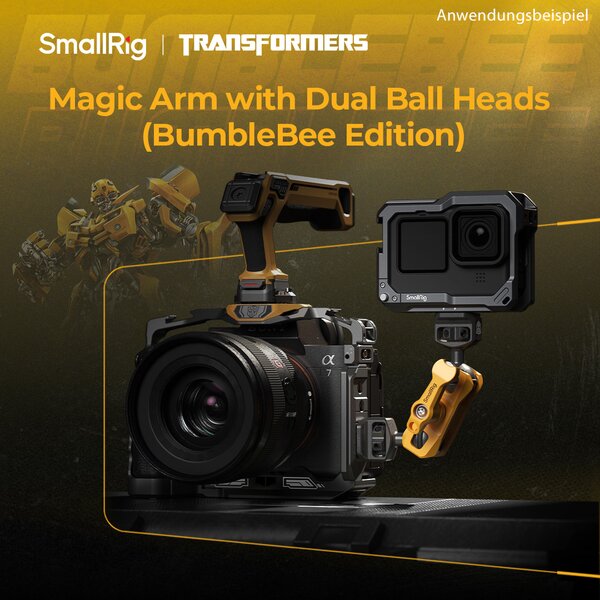 SmallRig Magic Arm Support with Dual Ball Heads (1/4”-20 Screws) (BumbleBee Edition) 