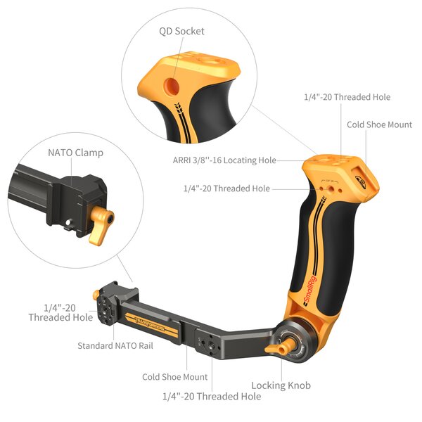 SmallRig Tragegriff für DJI RS 2/3/4 / RSC 2 / RS 3/4 Pro / RS 3/4 Mini (BumbleBee Ed.） 