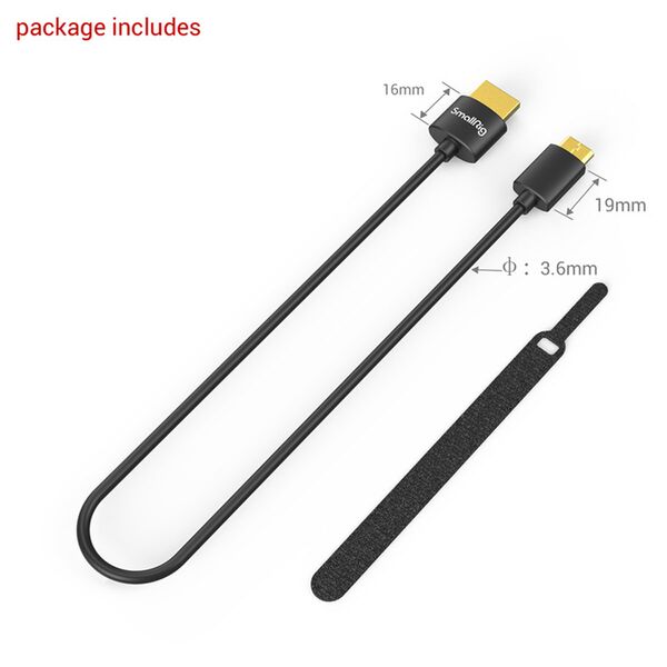 SmallRig Ultra Slim 4K HDMI 2.0 Kabel 3040  Typ C zu Typ A 35cm