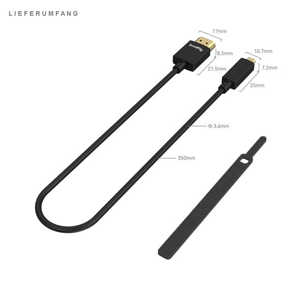 SmallRig Ultra Slim 4K HDMI 2.0 Kabel 3042B  Typ D zu Typ A 35cm