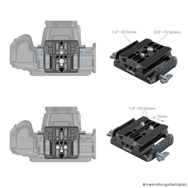 SmallRig Universal LWS Baseplate mit Dual 15mm Rod Clamp 