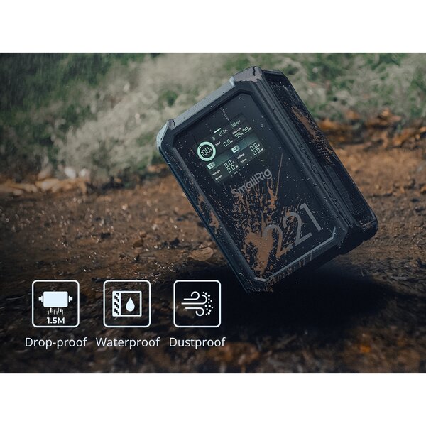 SmallRig X221 Smart V-Mount-Akku: Wasserdicht / Sturzsicher / Staubdicht 