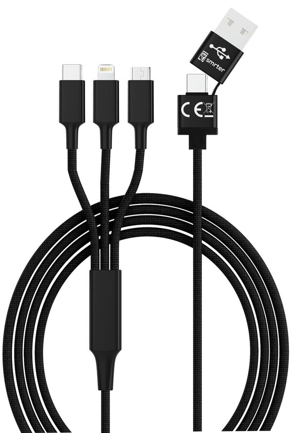 Smrter Hydra Ultra 5in1 Nylon-Ladekabel schwarz 