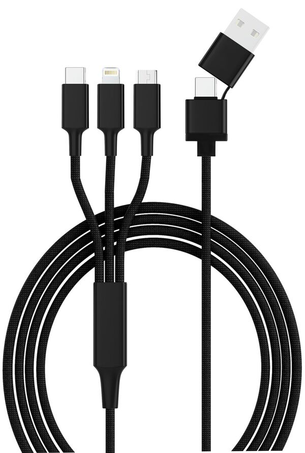 Smrter Hydra Ultra 5in1 Nylon-Ladekabel schwarz 