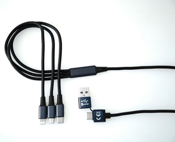 Smrter Hydra Ultra 5in1 Nylon-Ladekabel schwarz 