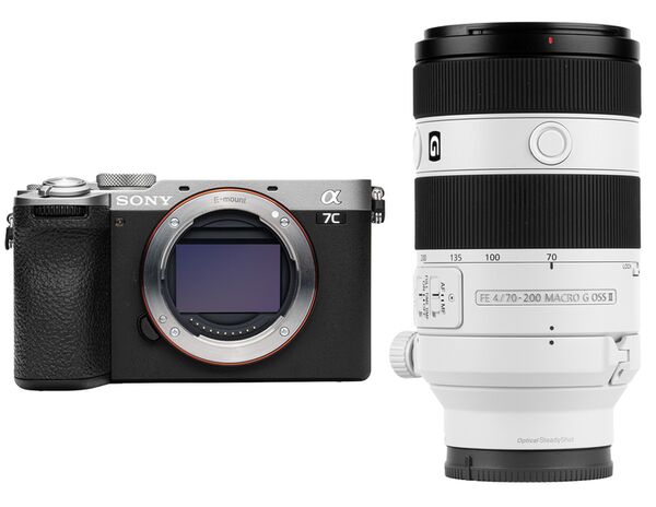 Sony Alpha 7C II (ILCE-7CM2) + SEL SEL 70-200mm f/4,0 OSS G II  silber