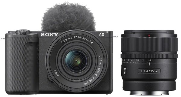 Sony Vlog-Kamera Alpha ZV-E10 II + SEL 16-50mm PZ OSS II + SEL 15mm f/1.4 G 