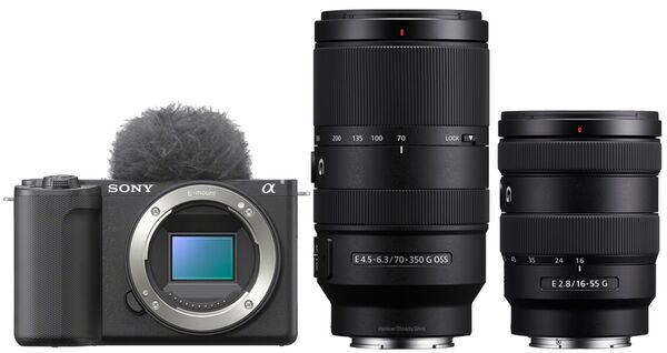 Sony Vlog-Kamera Alpha ZV-E10 II + SEL 16-55mm f/2,8 G + SEL 70-350mm f/4,5-6,3 G OSS 