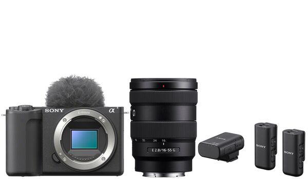 Sony Vlog-Kamera Alpha ZV-E10 II + SEL 16-55mm f/2,8 G + Mikrofonsystem ECM-W3 Duo 
