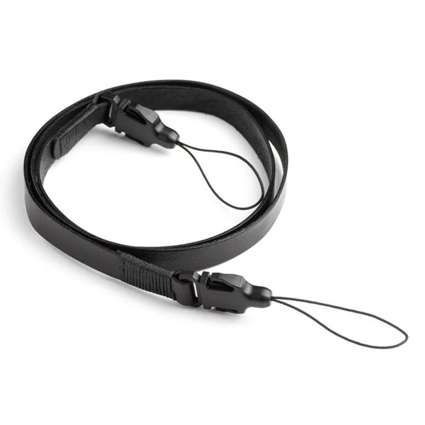 Squarehood Kameragurt aus Leder  Schwarz