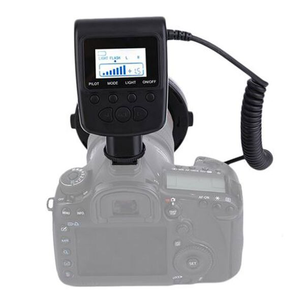 StudioKing Makro LED Ringlampe mit Blitz RL-130 