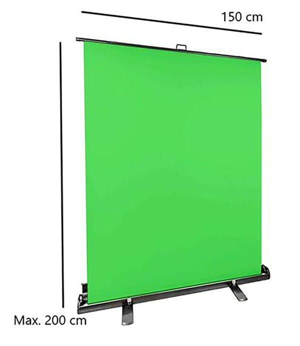 StudioKing Roll-Up Green Screen FB-150200FG  150x200 cm Chroma Grün