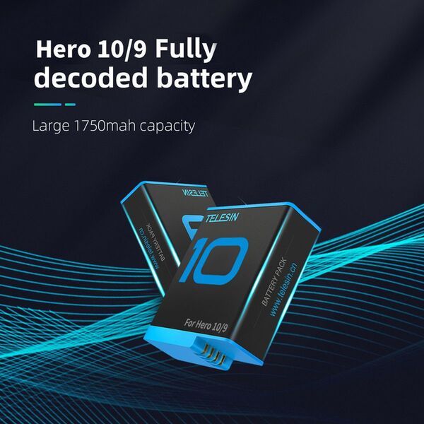 Telesin Batterie für GoPro Hero 9/10/11  1.750 MAh