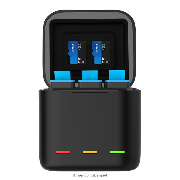 Telesin Dreifach-Ladegerät Box + 2x Akku - GoPro 9/10/11  Akku Blau