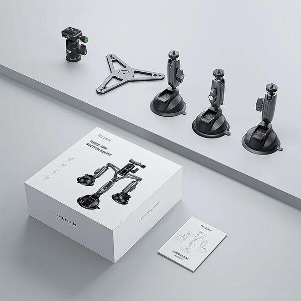 Telesin Dreifach-Saugnapf PRO Mount für GoPro 