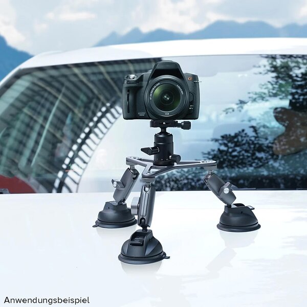 Telesin Dreifach-Saugnapf PRO Mount für GoPro 