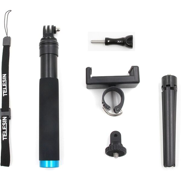 Telesin Selfie Stick 90cm mit Stativ - GoPro & Smartphone 