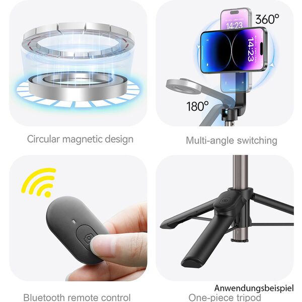 Telesin Selfie Stick Stativ magnetisch mit Magsafe & Fernbedienung 