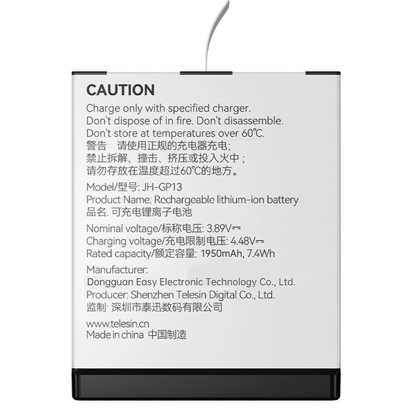 Telesin Stamina Hochleistungsbatterie V2 für GoPro 13 