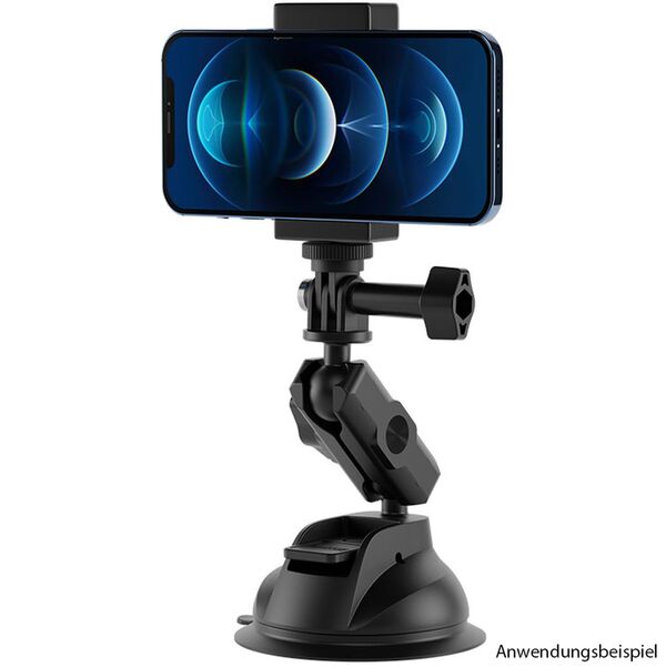 Telesin Verstelbarer Saugnapf für GoPro & Smartphone Kunststoff 