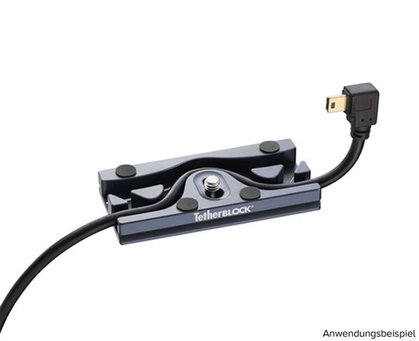 Tether Tools TetherBlock Arca Gray Kameraplatte als Kabelhalter mit Zugentlastung Arca-Swiss kompati 