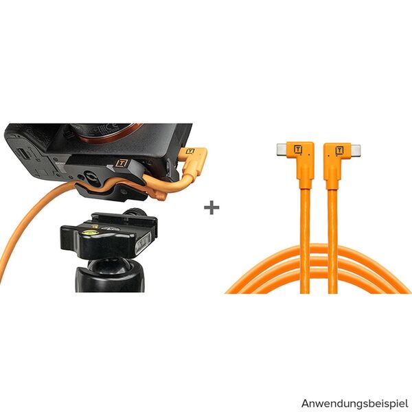 Tether Tools TetherGuard LeverLock & Cable Kit USB-C auf USB-C, 2 x rechtsgewinkelt  4,6 Meter Orange
