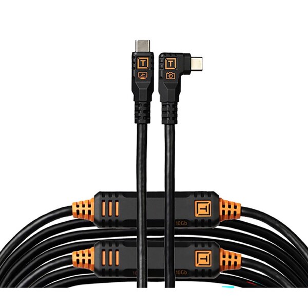 Tether Tools TetherPro Optima 10G Datenkabel USB-C an USB-C rechtsgewinkelt - 9,4 m  schwarz