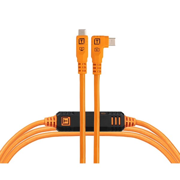 Tether Tools TetherPro Optima 10G Datenkabel USB-C an USB-C rechtsgewinkelt - 4,6 m  orange