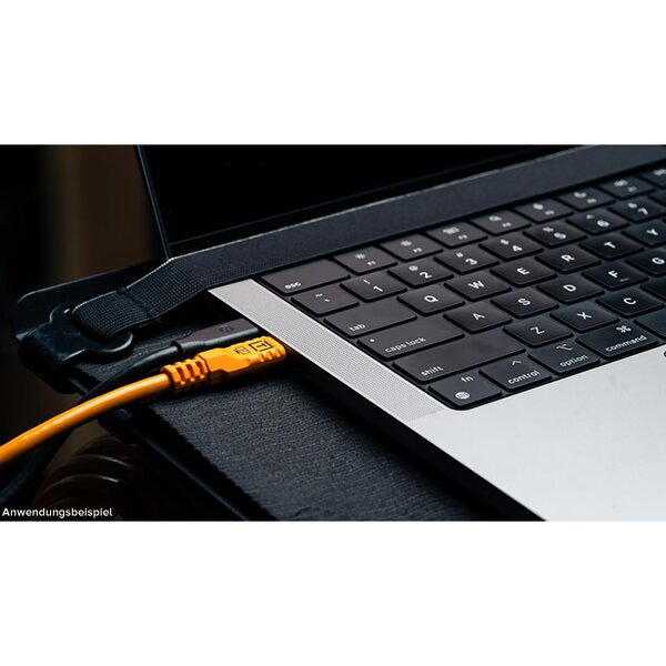Tether Tools TetherPro Optima 10G Datenkabel USB-C an USB-C rechtsgewinkelt - 4,6 m  orange