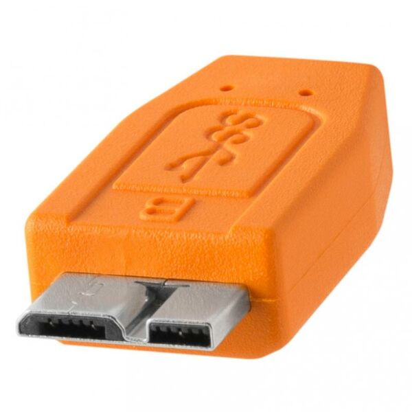 Tether Tools TetherPro SuperSpeed USB-Datenkabel für USB 3.0 Typ A an USB 3.0 Micro-B - 4,6 Meter Länge, gerader Stecker  orange