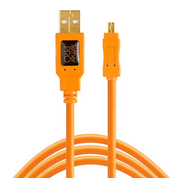 Tether Tools TetherPro USB-Datenkabel für USB 2.0 an USB 2.0 Mini-B (8-Pin)  4,6m Orange
