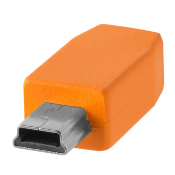 Tether Tools TetherPro USB-Datenkabel für USB-C an USB 2.0 Mini-B5 - 4,6 Meter Länge, gerader Stecker (orange) 