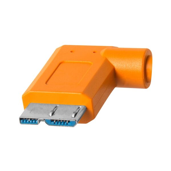 Tether Tools TetherPro USB-Datenkabel für USB-C an USB 3.0 Micro-B -  rechtsgewinkelter Stecker  orange 4,6m