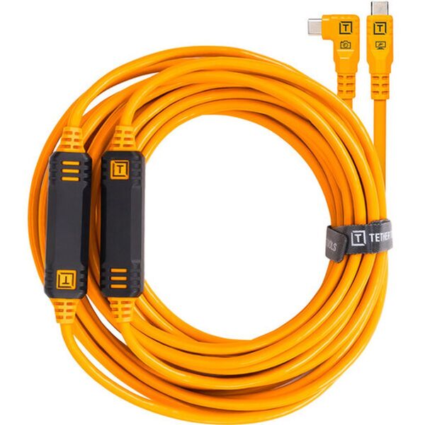 Tether Tools TetherPro USB-Datenkabel USB-C an USB-C, rechtsgewinkelt  9,4 Meter Orange