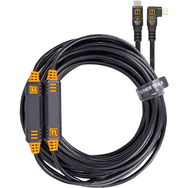 Tether Tools TetherPro USB-Datenkabel USB-C an USB-C, rechtsgewinkelt  9,4 Meter Schwarz